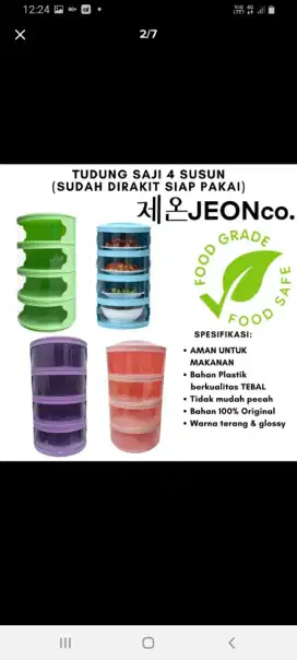 ALAT SIMPAN MAKANAN 4 SUSUN UNGU