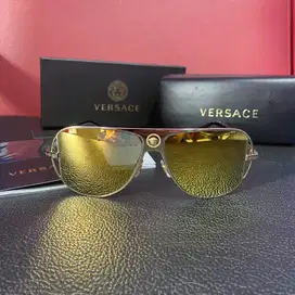 Authentic Sunglasses / Kacamata Hitam Versace VE2212 Gold Pilot Unisex