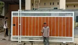 Pintu gerbang pager minimalis bahan galvanis