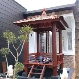 Pembuatan saung gazebo