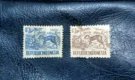 Prangko Perangko kuno 5 sen 10 sen Kancil Kantjil filateli