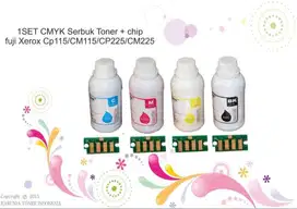 satuan CMYK Serbuk Toner + chip fuji Xerox Cp115/CM115/CP Berkualitas