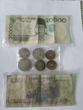 Uang kuno jadul lawas dan bernilai seni tinggi satu paket