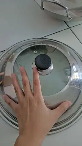 Wajan Stainless Tebal Premium 34cm + Tutup Stainless Kaca TANPA NEGO