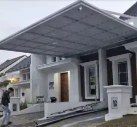 Kanopi atap alderon rangka besi