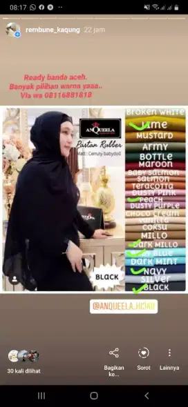 Pashmina instan rubber.