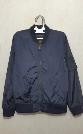 SPAO BOMBER, L 55CM,P 69CM,WARNA DARK BLUE,RIB OK,NO MINUS