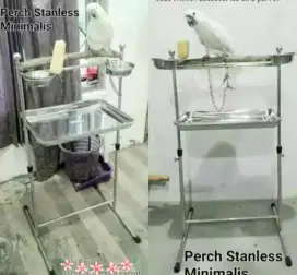 Tengkrengan tangkringan STAINLESS minimalis burung parrot