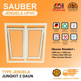 JENDELA UPVC | SAUBER | JUNGKIT GANDA 1200 x 1200  | GARANSI 10 TAHUN