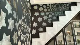 PARTISI RAILING TANGGA MODERN ORNAMEN LASER CUTTING METAL