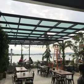 Kanopi kaca, canopy kaca murah. Kontruksi93