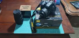 DSLR Nikon D5300 fullset like new (bonus 2 lensa)