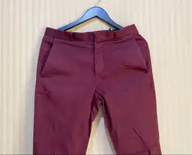 Celana Chino Pria H&M Original, Maroon, 32