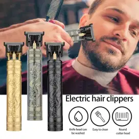 Alat Cukur Rambut Vintage T9 Motif Naga Kumis Jenggot Clipper Elektrik