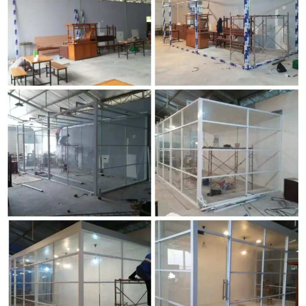 Kusen aluminium, kaca, gypsum