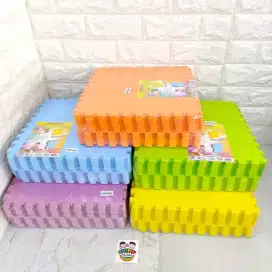 Matras anak puzzle lantai evamat busa polos motif gambar / evamats