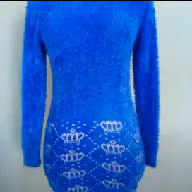 Sweater rajut warna biru all size