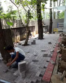 Paving Block Bata 8cm & Segi 6/hexagonal 8cm jual bahan & pasang.