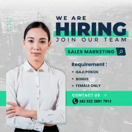 DIBUTUHKAN TELEMARKETING WANITA MEMPUNYAI PASPORT GAJI, BONUS,THR,CUTI