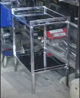 Meja Rak 2 tingkat Stainless Steel