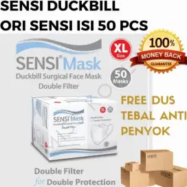 Gratis Antar - Masker Sensi Mask DUCKBILL XL JUMBO isi 50 pcs