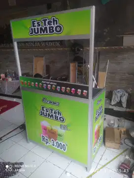 Booth lipat portable alumunium. Grobak alumunium, etalase dll