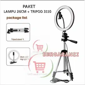 RING LIGHT LED 26CM TRIPOD 3110 SELFIE MAKE UP LIVE TIKTOK VLOG TIKTOK