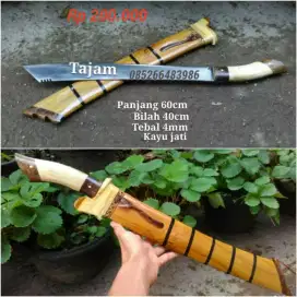 Golok patimura ofrex kayu jati bahan baja