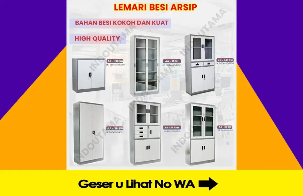Filling Lemari Arsip Kantor Loker locker besi Cabinet baru bekas Pintu