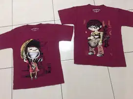 Kaos Distro Couple. Merah Marun Terang. Nominus
