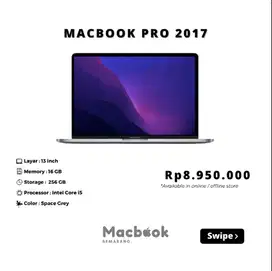 MACBOOK PRO 2017 RAM 16/256 GB 13