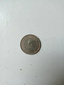 Uang Koin Kuno Singapura 5 cents tahun 1981
