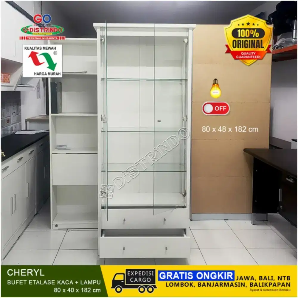 LEMARI HIAS/LEMARI DISPLAY/LEMARI ETALASE KACA/BUFFET HIAS