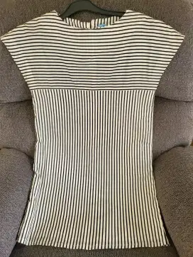 Dress mini motif garis hitam putih PL
