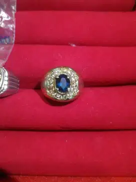 Cincin Batu Blue Topaz London plus Memo