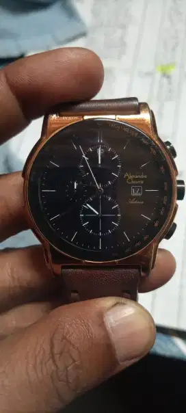 Jam Alexandre Christie chrono aktip strap kulit asli