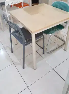 MEJA CAFE UKURAN 75 X 75 KAKI BESI