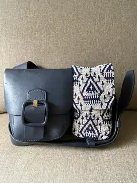 Tas Tory Burch Sawyer Embellished Double - Pocket Shoulder Bag Navy