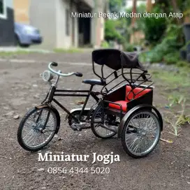 Miniatur Becak Medan - kerajinan miniatur